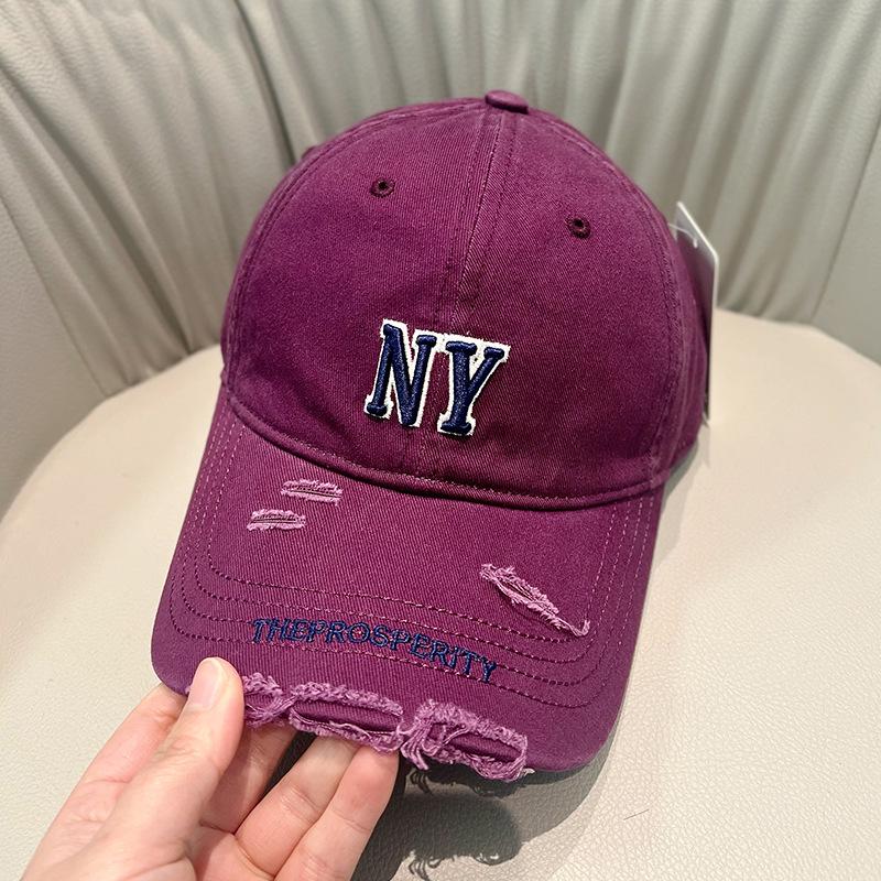 

Men s Korean Streetwear Frayed Baseball Cap with Embroidered Letters - Spring Fashion Soft Top Duckbill Design. Medium (56-58cm) бежевий