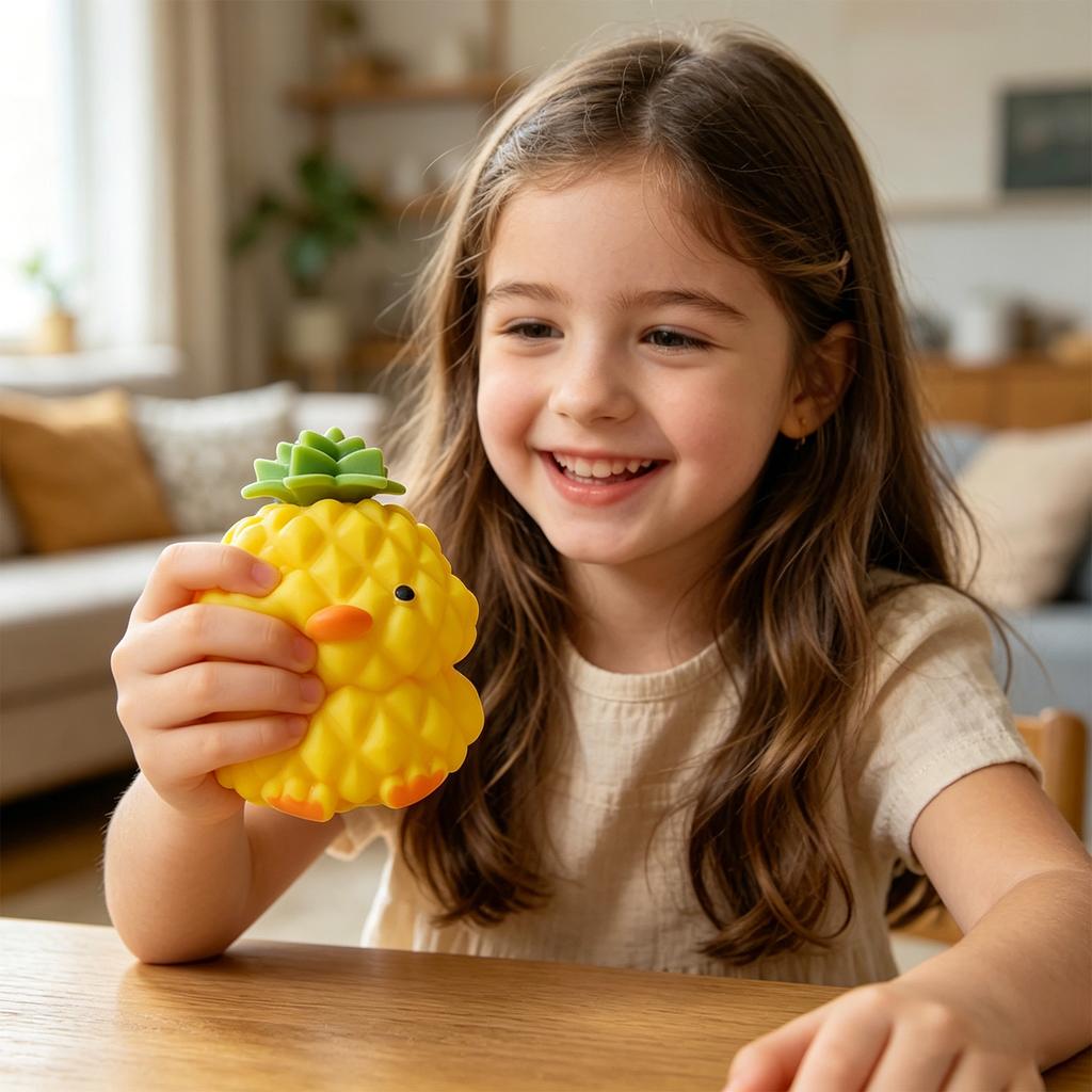 Squishy Pineapple Duck Stress Relief Toy Soft Slow Rising Squeeze Sensory Fidget Toy for Kids and Adults Anti Anxiety and Focus Aid
