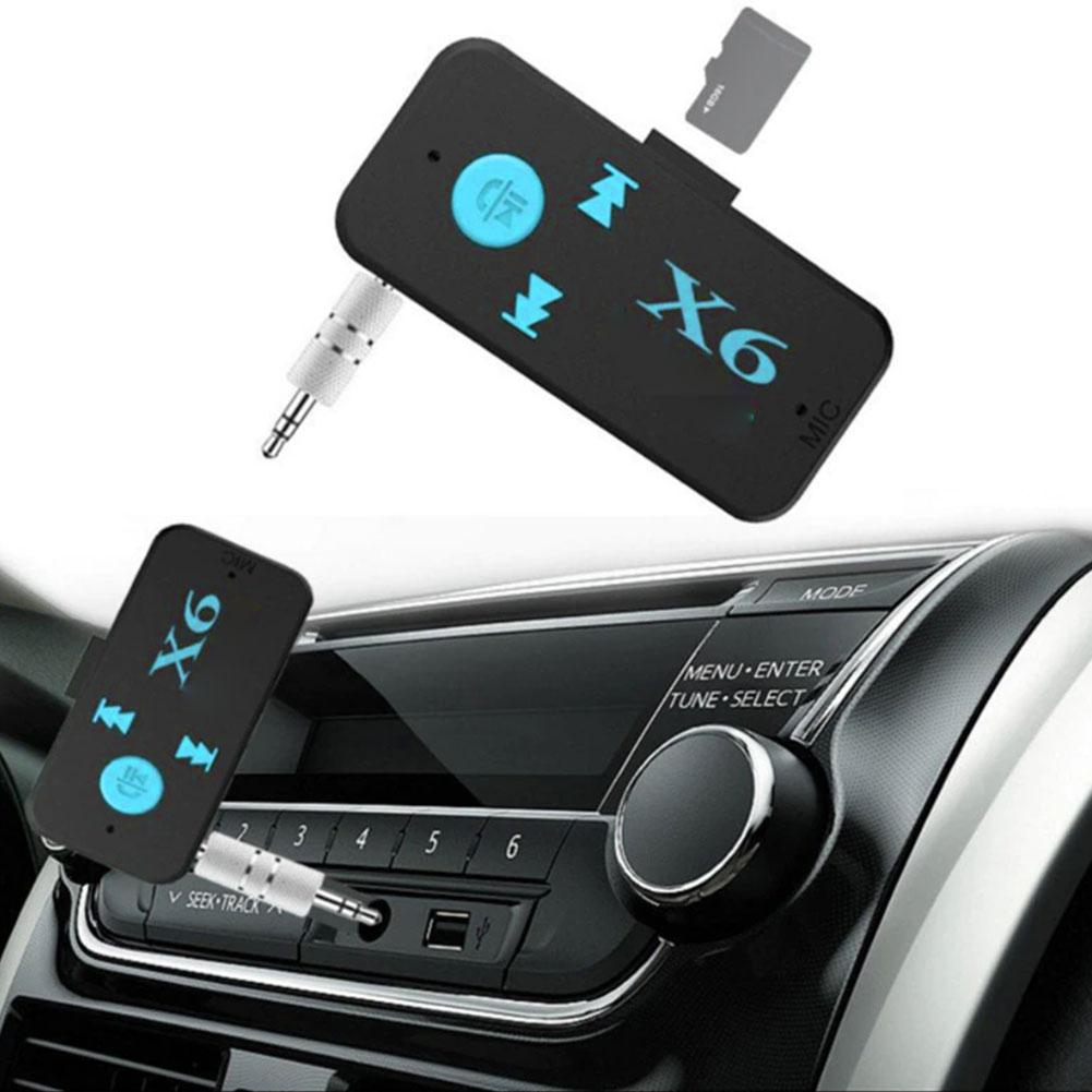 AUX Car Bluetooth Receiver 3.5mm Wireless Bluetooth 5.0 Adapter Portable Audio Converter Stereo Hands-Free TF Card Playback New