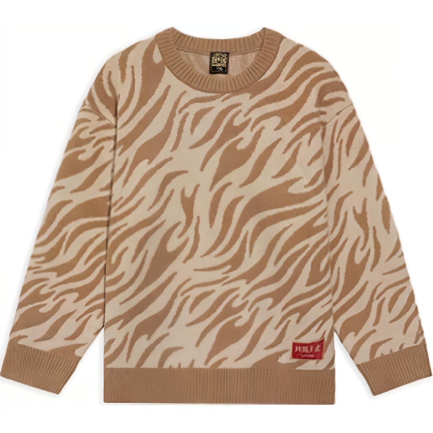 

Li Ning Sports Lifestyle Series All Over Print Round Neck Удобный дышащий свободный свитер с длинными рукавами Унисекс свитер AMBS031-1 3XL