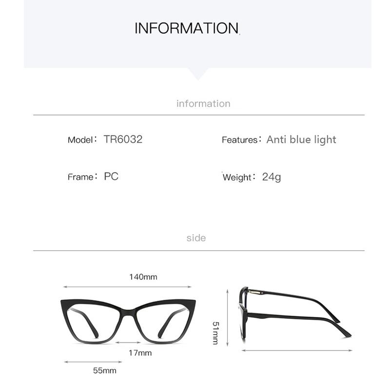 Anti-blue Light Glasses High Quality Cat Eye Eyewear Women Men Luxury Eyeglasses Blue Light Blocking Man Lady Computer Eyeglas