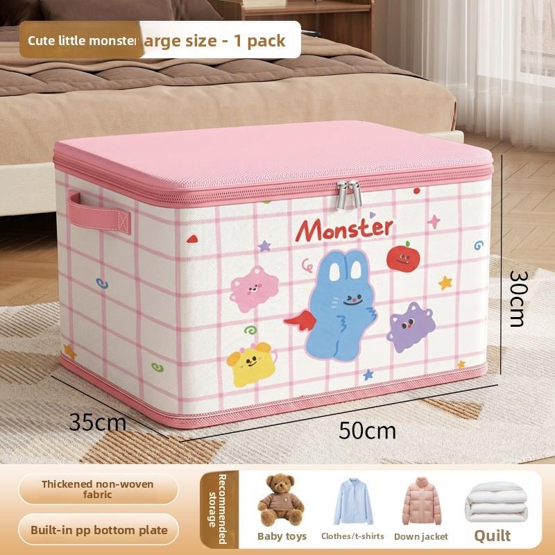 Collapsible Fabric Storage Bin With Cartoon Patterns For Bedroom Closet Organization