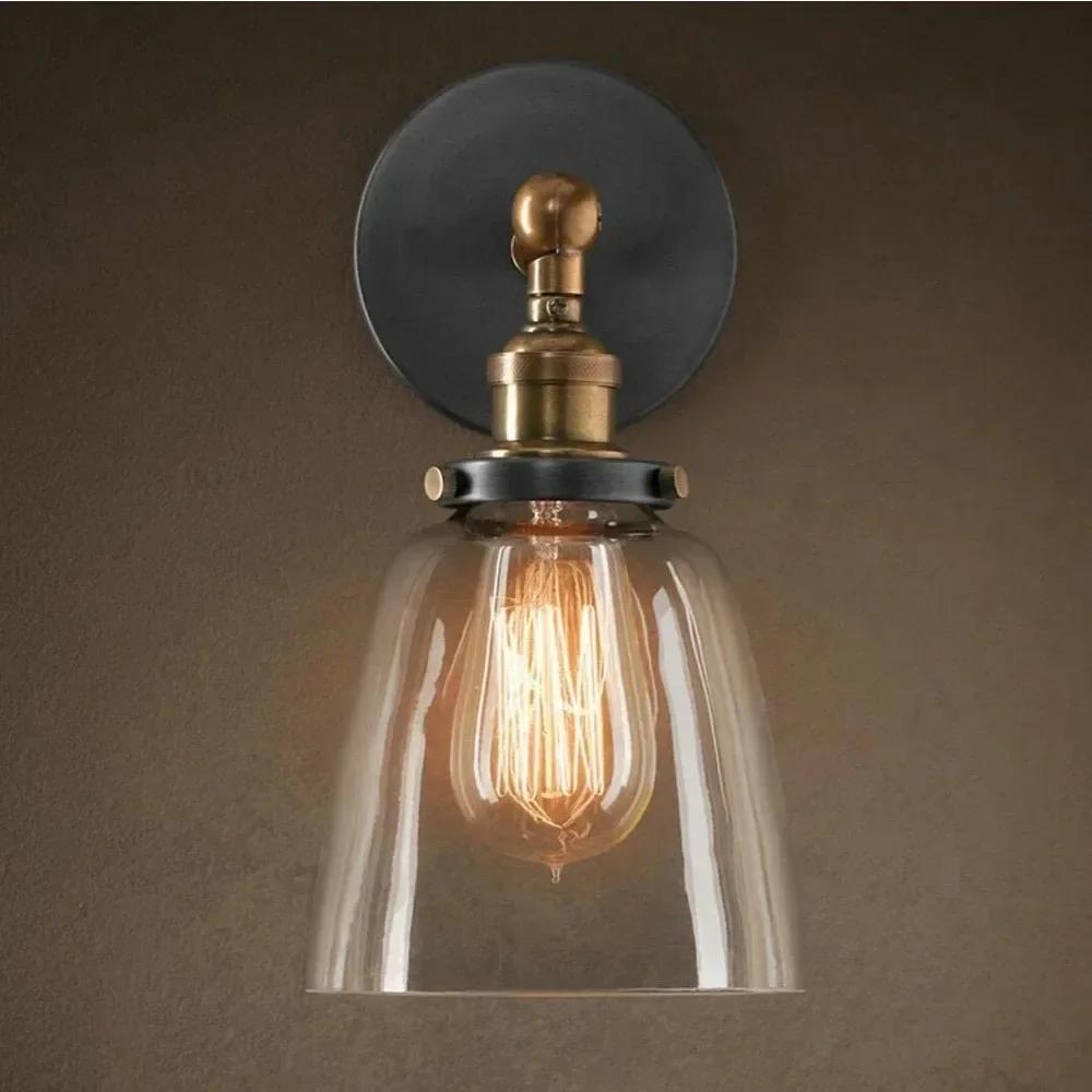 Nordic Led Wall Mounted Lamp Vintage Glass Loft Retro Industrial Lighting Fixture Sconce Aisel Hallway Bedside Bar Decor Lights
