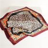 Leopard Print Luxury Silk-Like Scarf - 90cm Autumn/Winter Fashion Women's Shawl with Chain Letter Design