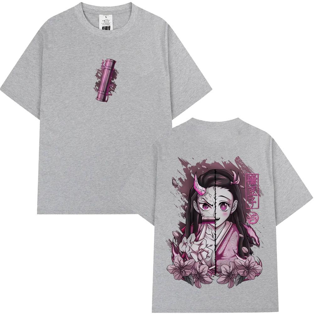 T-shirt Graphique Demon Slayer Kamado Nezuko Anime Hommes Femmes Casual Coton Oversize T-shirts Hommes Dessin Animé Manga Merch T-shirts