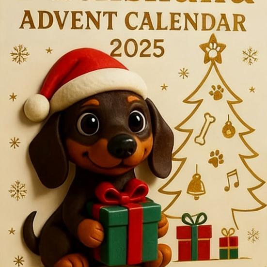 2025 Dakhund Adventskalender 24 Dagers Nedtellingskalender med 3D Akrylpynt Juletrepynt Unik Gave til Hundelskere