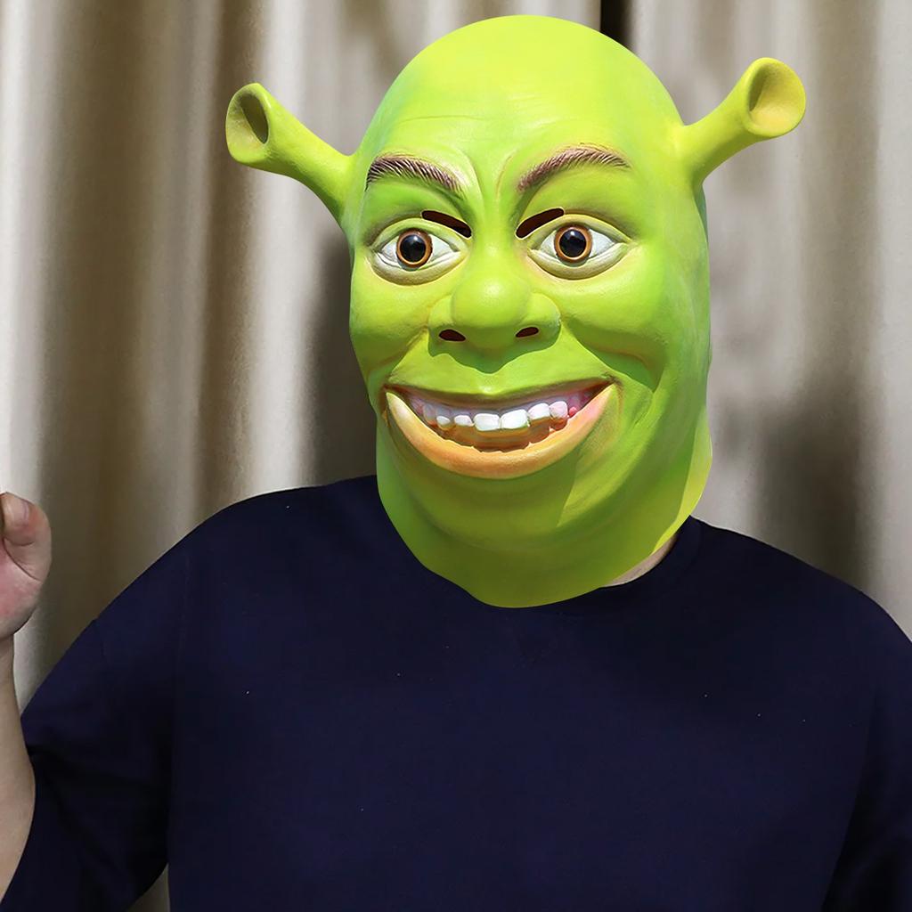 Halloween Latex Mask  Mask Masquerade Funny Full Head Green Mask Halloween Cosplay Latex Masks