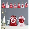 Christmas Advent Calendar Bags 24 Days Countdown Set Candy Bag Drawstring Gift Bag Hanging Gift Bags for Party Home Ddecoration