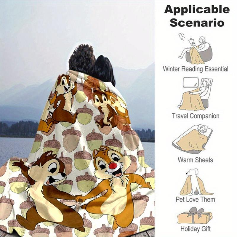 1pc. Autumn Acorn Patterned Throw Blanket, Seasonal Decorative Blanket, Soft Flannel Throw Blanket, Versatile & Cozy for Bedroom,Cartoon Print Home De