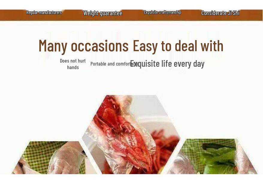 Thickened Transparent Disposable PE Gloves for Catering and Food Handling
