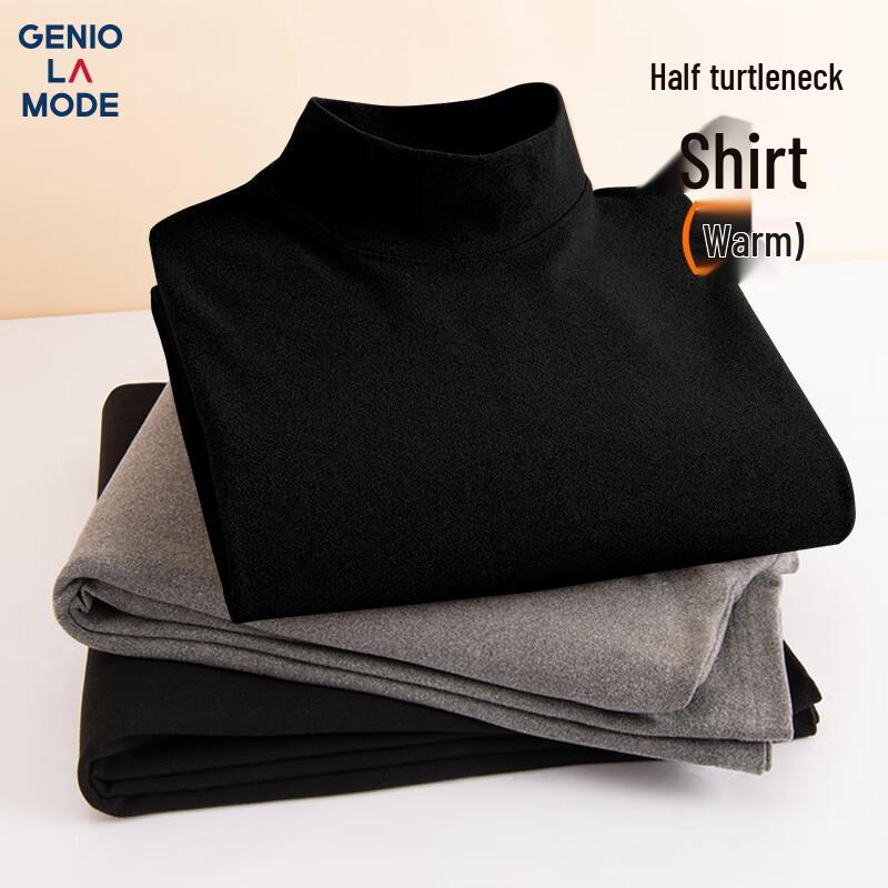 GENIOLAMODE Men s Fleece-Lined Half-Turtleneck Tee 3XL