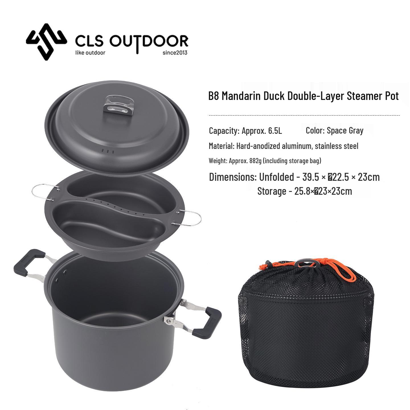 

Непригорающая походная кастрюля 6,5 л на 4-7 человек - Идеально подходит для кемпинга, походов, барбекю и домашней готовки