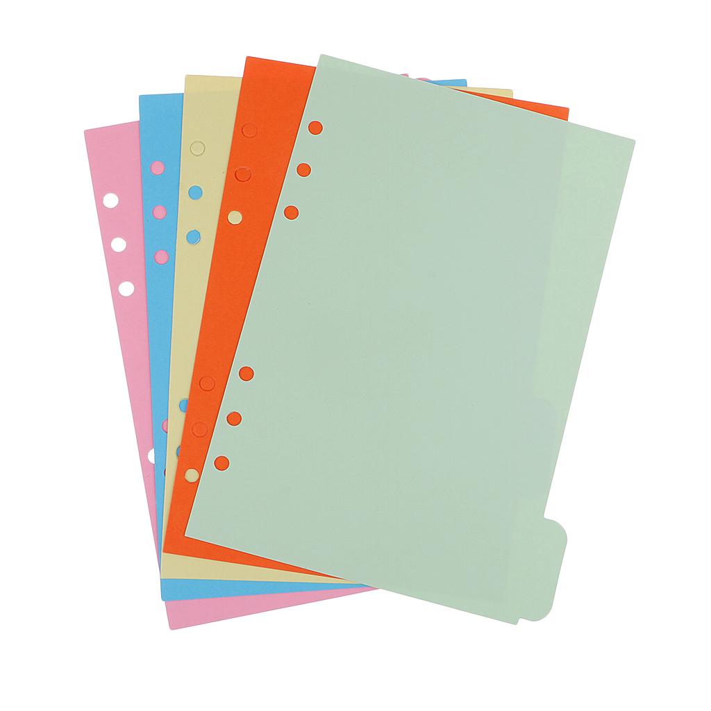 5 Pieces of Power Tabett Paper Planner Notebook Divider Index Page with 6 Holes
