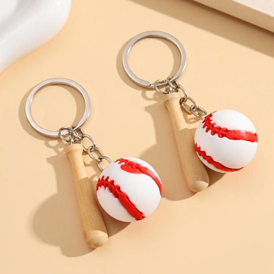 Keychain Pendant Sports Style PVC Baseball Pendant Keyring Baseball Theme Key Chain Portable Car Bag Accessory
