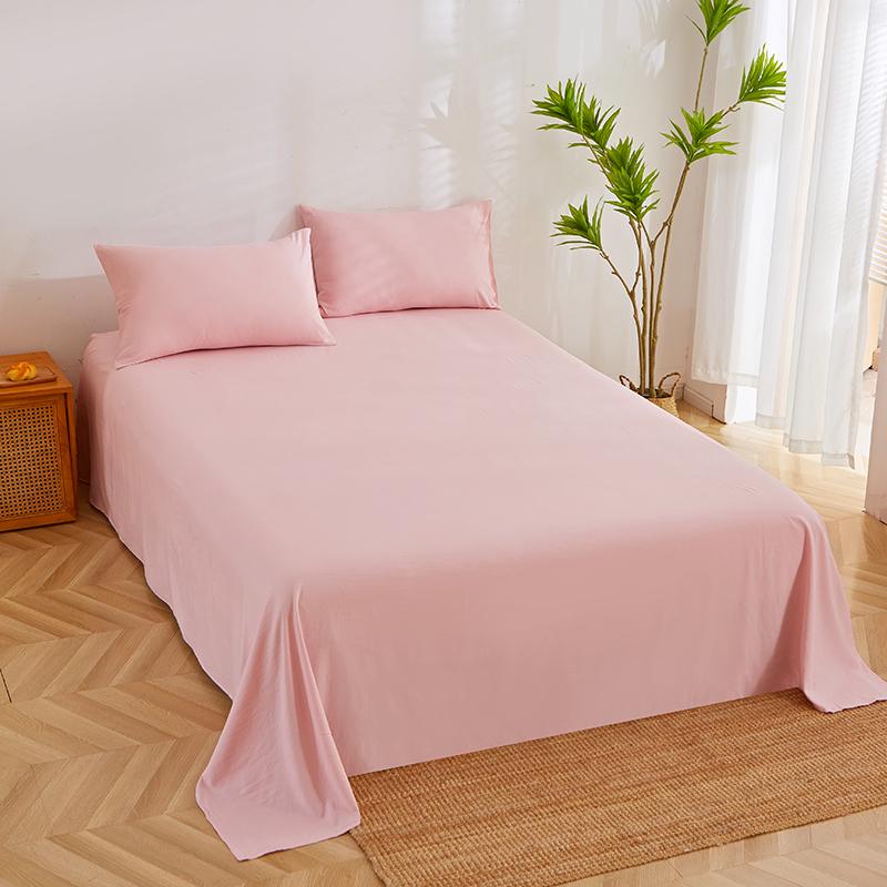 Washed Cotton Soft Bed Sheet - Skin-Friendly, Minimalist Design, Extra Large for Double Bed, All-Seasons, Perfect for Dorms