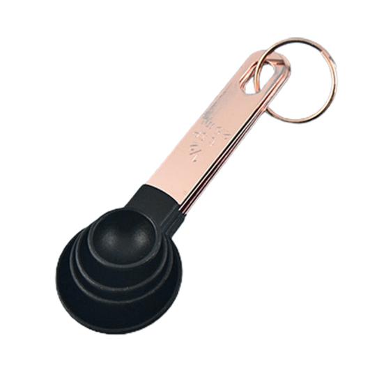 4Pcs Measuring Spoon Clear Scale Ring Buckle Comfortable Grip Plastic Food Measuring Scoop Set Kitchen Gadget Home Supplies