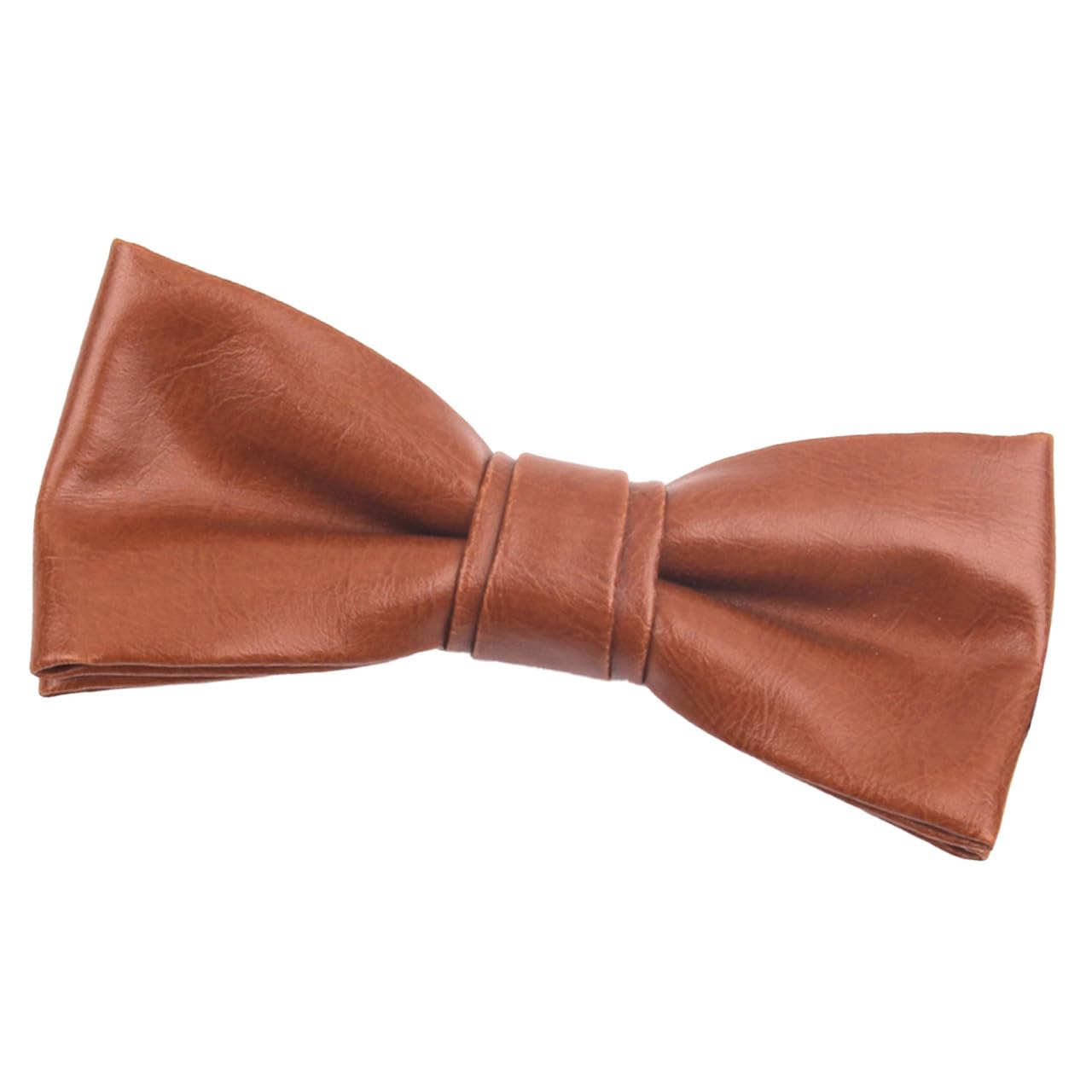 [Buzz Selection] Bow Tie, PU Leather, Simple Design, Formal Necktie, Men s & Women s, AC537 (Brown)