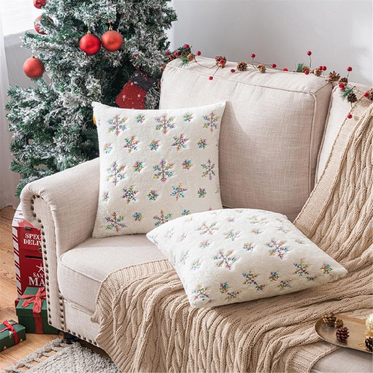 Plush Snowflake Pillowcase Christmas Decoration Cushion Cover Pillow Covers Home