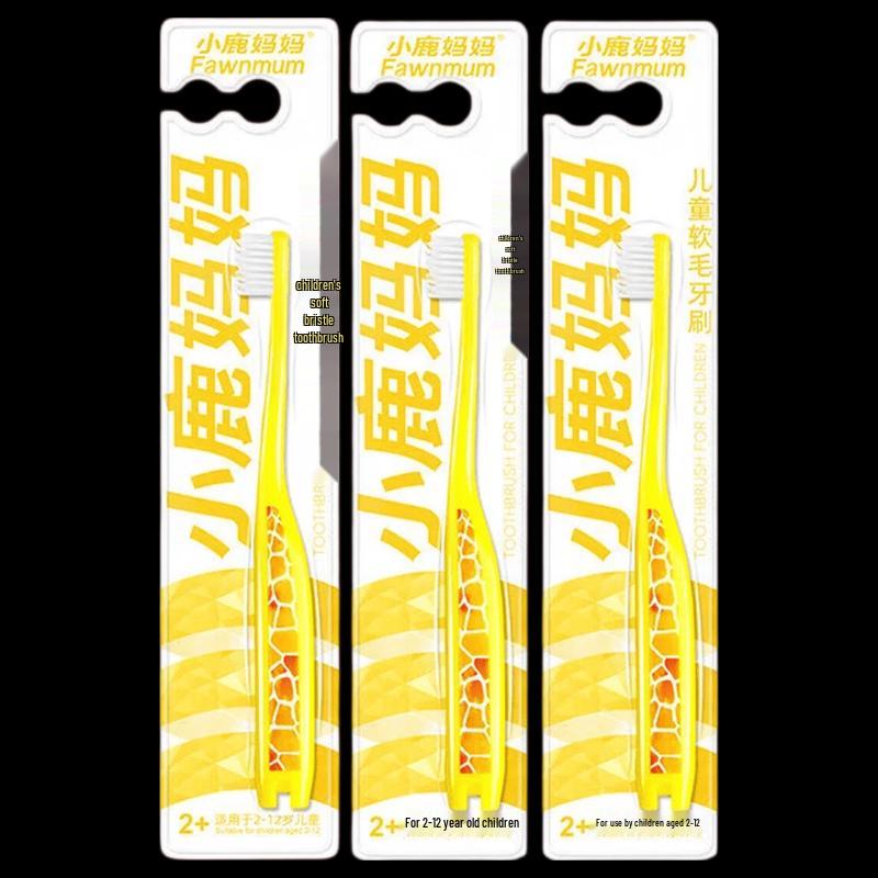 Little Deer Mom Children s Soft Bristle Toothbrush 3-Pack