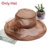 Summer Sun Hat For Women With Large Brim And Flower Decor Made From Eukran Organza