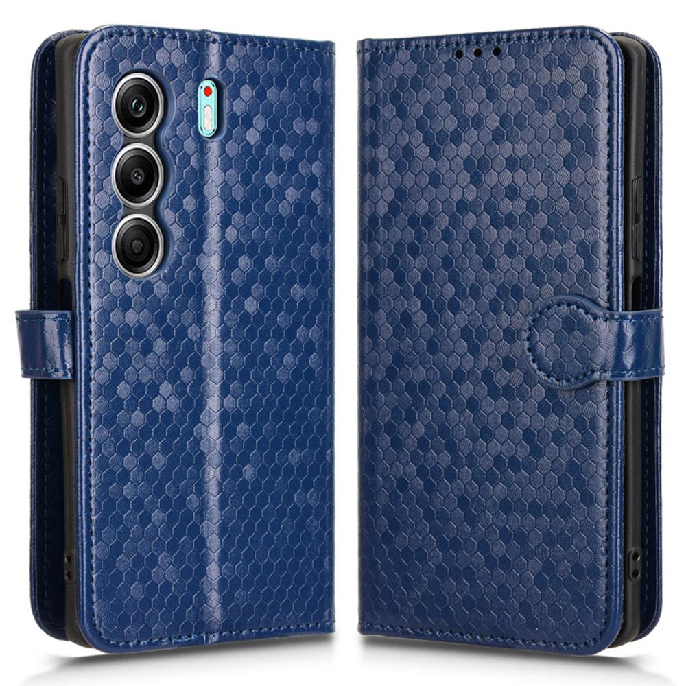 

Wallet Case for TECNO Camon 40 4G/40 Pro 4G/40 Pro 5G Dot Pattern Imprint PU Leather Phone Cover Dark Blue