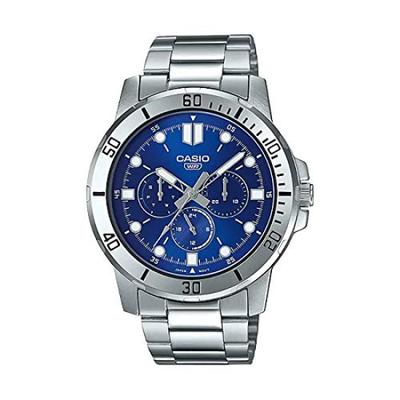 Casio Standard Men's MTP-VD300D-2E Watch Cheap Casio Analog Date Navy Silver