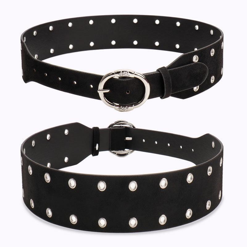 Ceinture de taille Fashion Punk pour Dames avec Boucle en Alliage pour Streetwear et Jupes Courtes