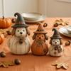 Halloween Table Decorations 3Pcs Witch Cat Dog Statues, Resin Rustic Farmhouse Small Harvest Figures Ornaments for Autumn Thanksgiving, Fireplace