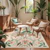Modern Living Room Washable Jungle Tropical Tiger Beige Rug Bedroom Bohemian Style Animal Plant Carpet Retro Home Decoration Rug