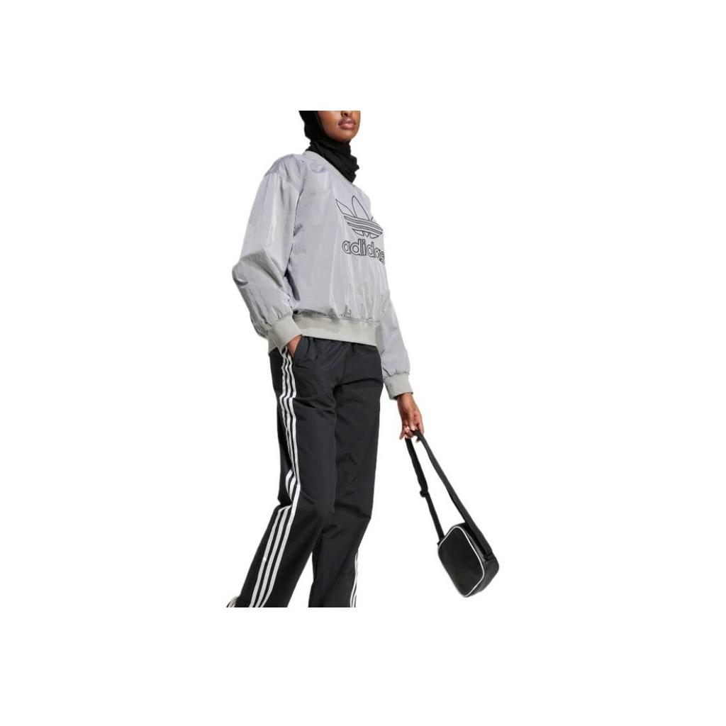 Adidas Originals SS25 Casual Comfortable Soft Skin-Friendly Sweatshirt Women Sweatshirt Ice-Grey JD2588