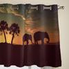 African Savanna Elephant Window Curtains For Living Room Bedroom Luxury Modern Kitchen Curtains Fabric Drapes