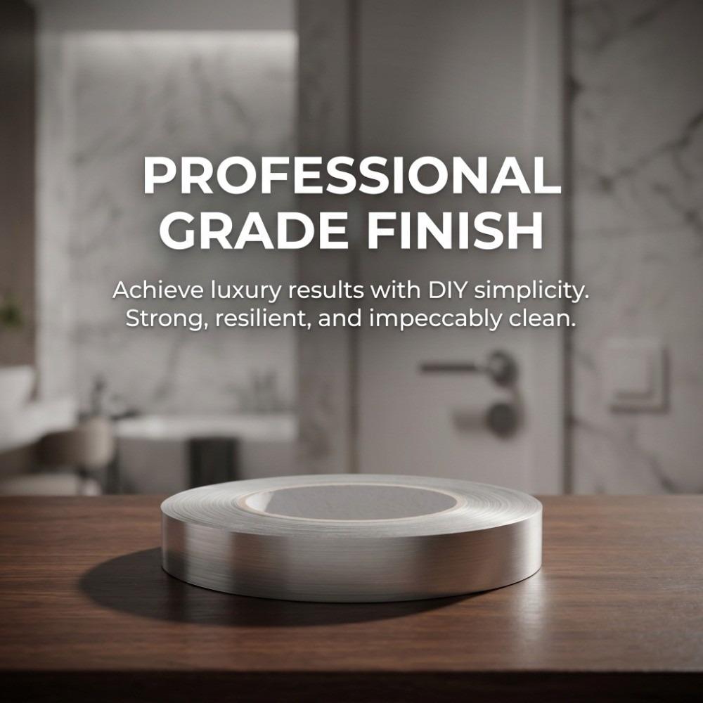 

50m Self Adhesive Ground Corner Tile Decor PET Self Adhesive Floor Transition Strip Kitchen 1cm серебряный