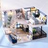 Puppenhaus Bausatz 3D Holz Mini Puppenhaus Montage Gebäude mit Möbelbausatz Spielzeug Kinder Geburtstagsgeschenk 3D Puzzle Handgefertigt