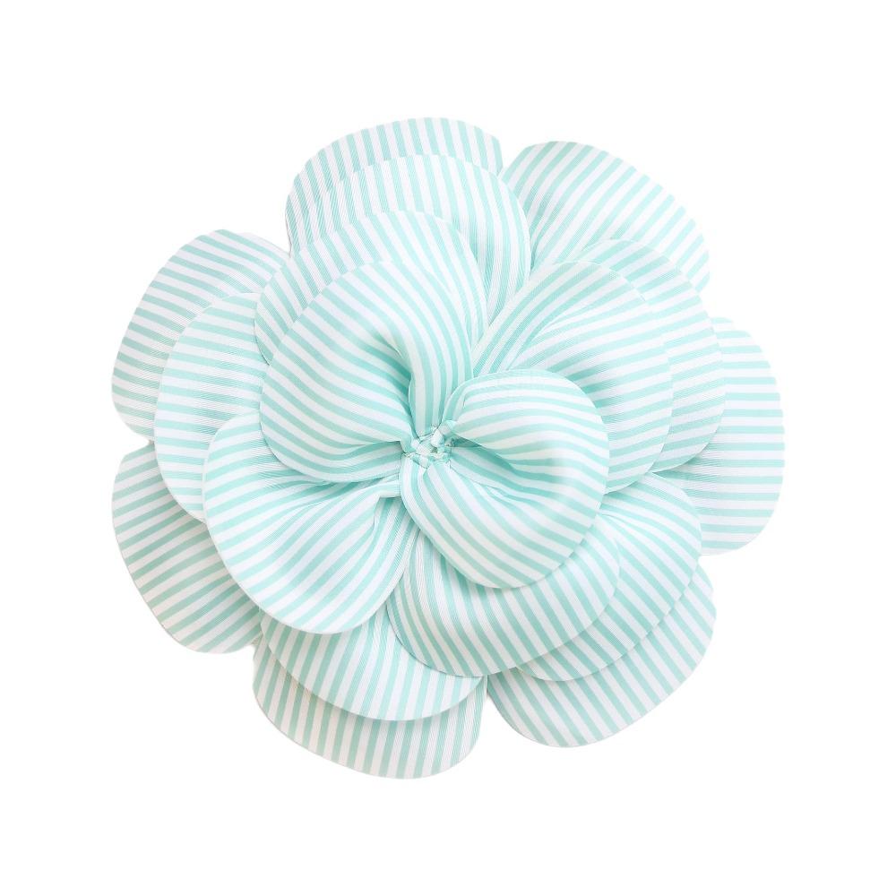 

New 27cm Rose Flower Headpiece Stripe Handmade Bridal Headband Multi-layered Corsage Apparel Shoes and Bags зелёный