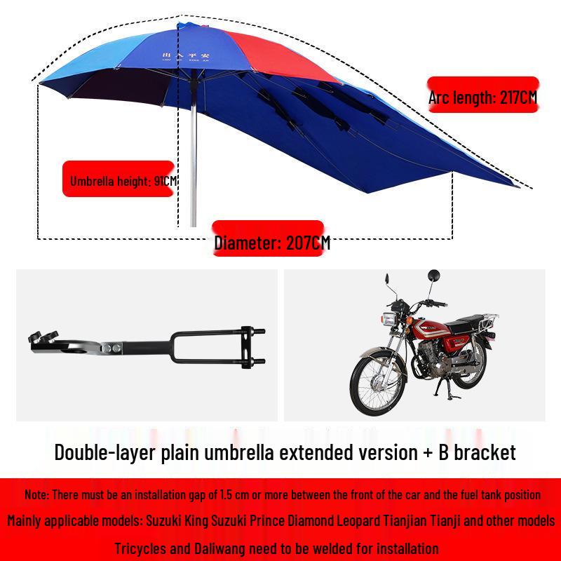 Robuster Sonnenschirm für Motorräder, Dreiräder & Tiefeinsteiger