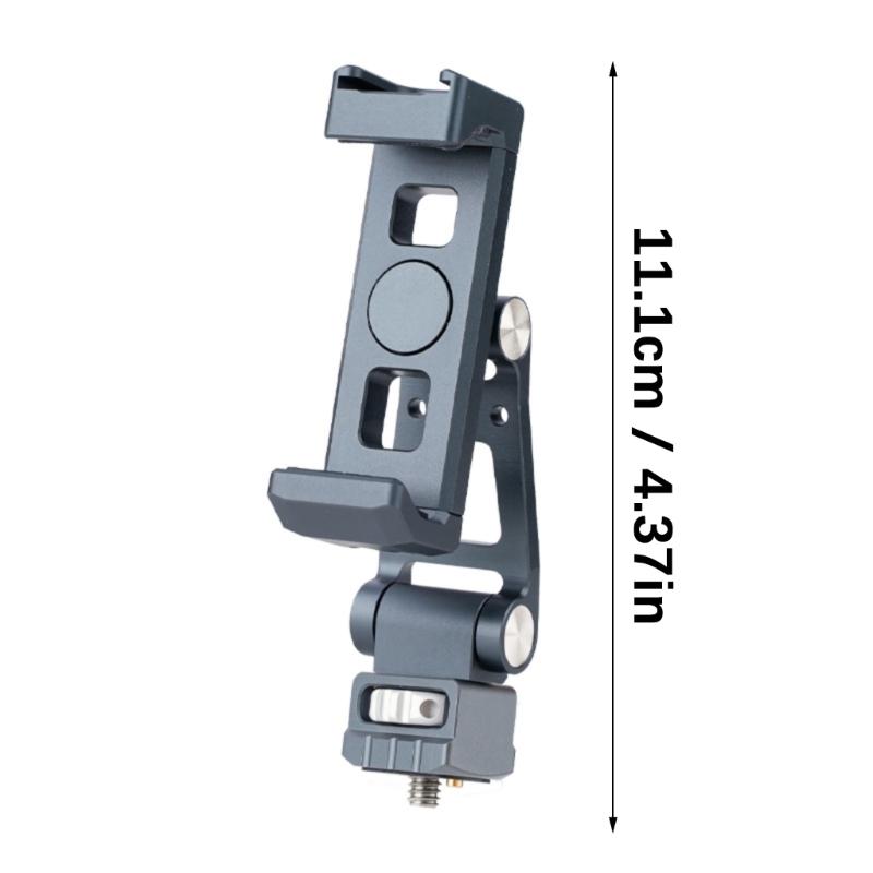 Smartphone Tripod Mount Clip Rotate Cellphone Mount Adapter for Phone Live Streaming Aluminum Phone Clip Holder
