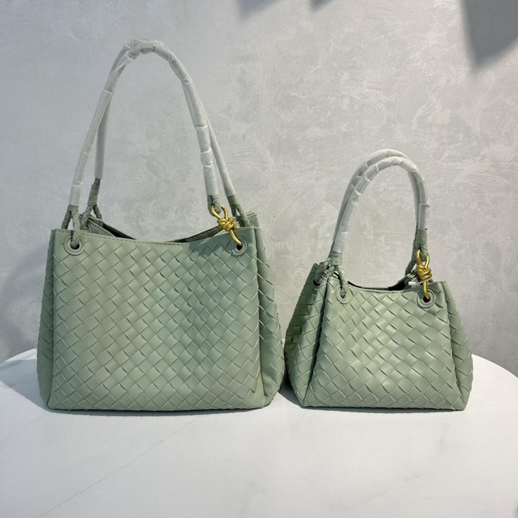 2025 New leather women's bag fashion classic woven bag butterfly buckle parachute shoulder oblique span bag