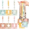 Kosiz 6 Sets PVC Boho Hall Pass Lanyards and School Passes Set Include 6 Pcs Unbreakable PVC Classroom Passes 6 Pcs Neck Lanyard for Teacher Must