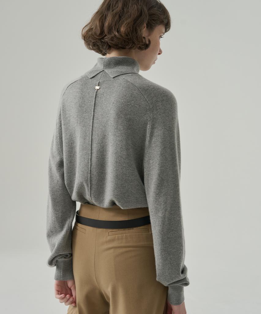 Deuloupisumeon Cashmere Wool Slit Turtleneck Pullover Knit [Camel]