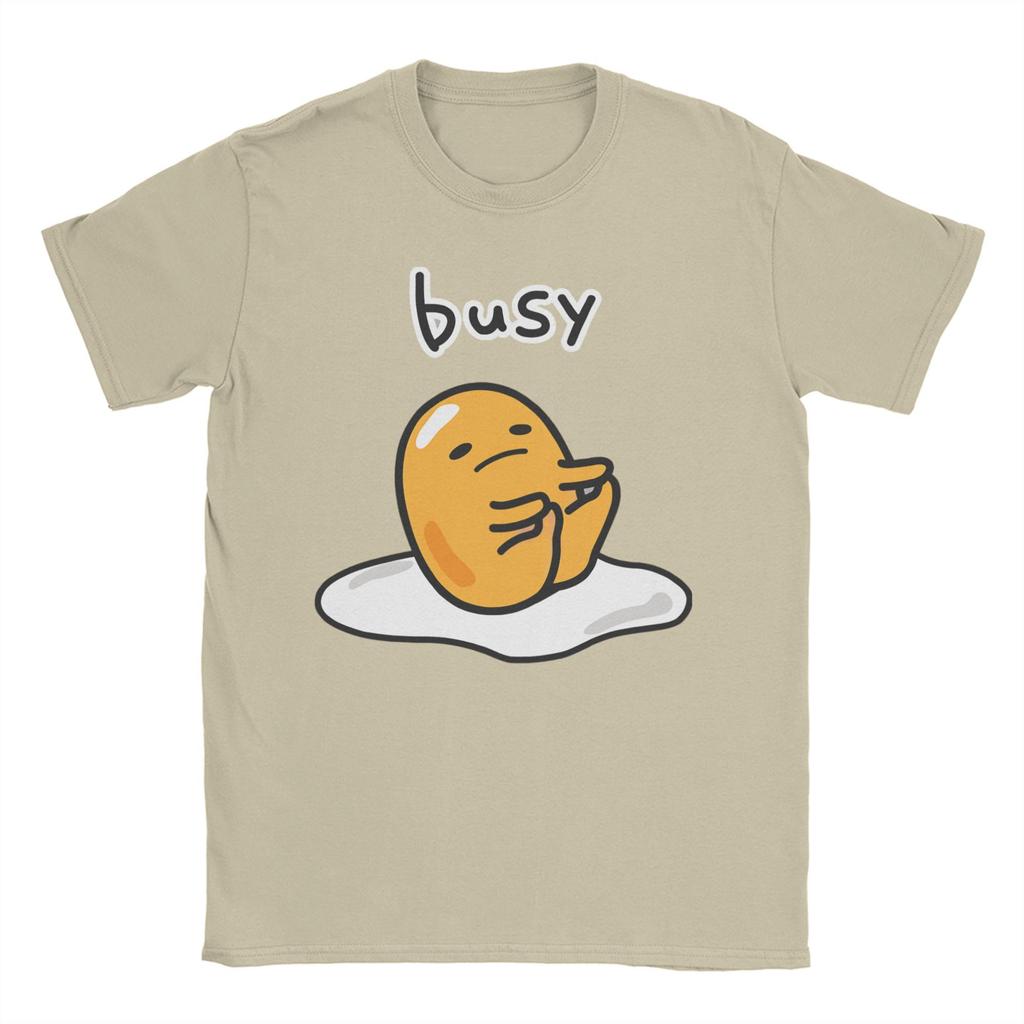 Gudetama Cartoon Eggs Graphic Print T Shirts Men Women  100% Cotton  Tee Shirt Clothing