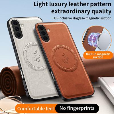 Bezdrátové nabíjení Magnetické pouzdro pro Samsung Galaxy A56 A36 A26 A16 5G A55 A35 Ochranný kryt PU kůže Tvrdý zadní kryt Coque