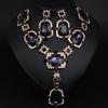 Elegant Crystal Gemstones Necklace And Earrings Set Sparkling Jewelry Set For Formal Occasions Featuring Vintage Designs