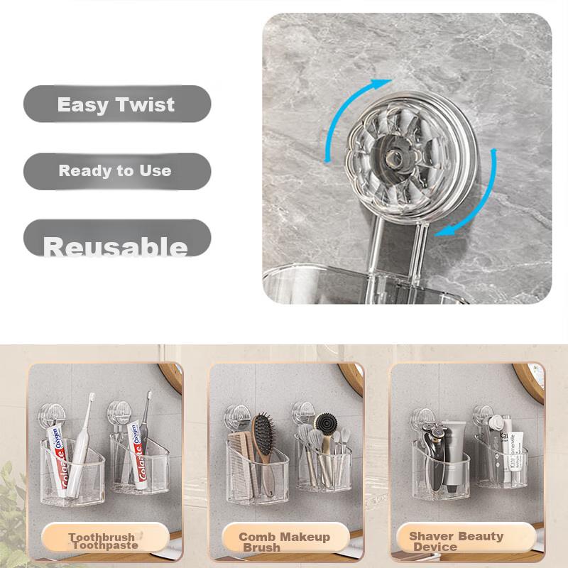 Jiebishi Bathroom Storage Rack, Kitchen And Toilet Organizer, No Drilling Required, Wall-Mounted Washbasin Shelf, Storage Box