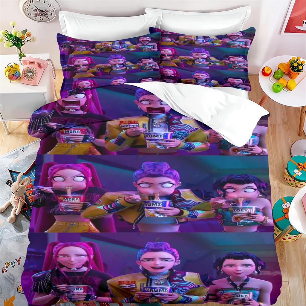 k-pop Anime Home Bedroom Comforte Nordic polyester material suitable for children and adults 3-piece set