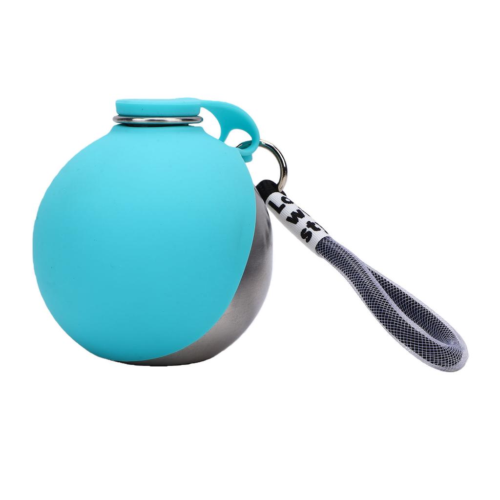 Portable Dog Water Bottle for Small Dogs Stainless Steel Body Silicone Bowl for Walking Hiking Travels with Clip and
