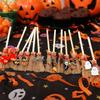 Spider Ghost Halloween Broom Wooden Red Rope Broom Mini Broom Pendant  Halloween Festival