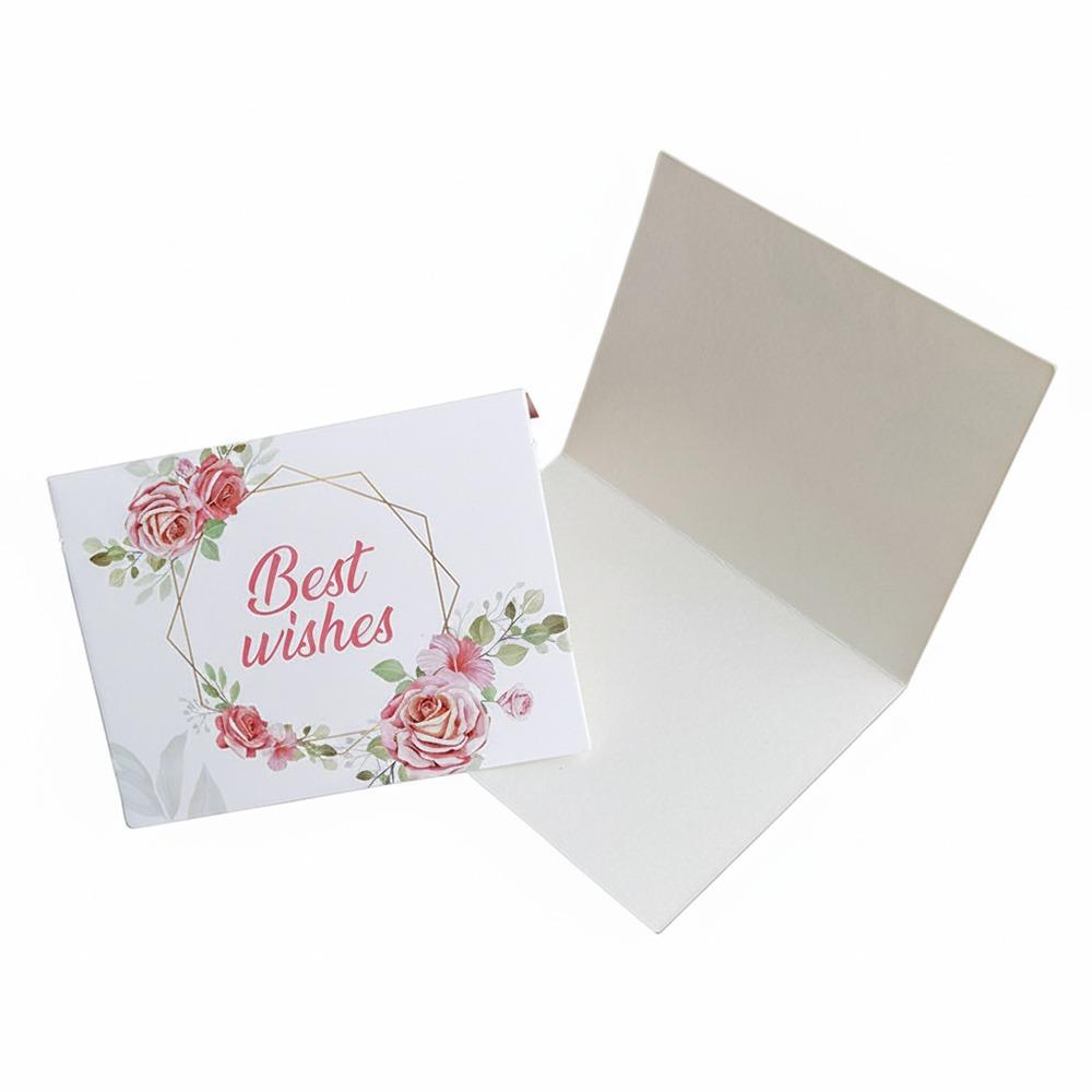 100PCS Multicolor Thank You Card Floral Pattern Package Decoration Gretting Cards Business Package I Love You Best Wishes Card
