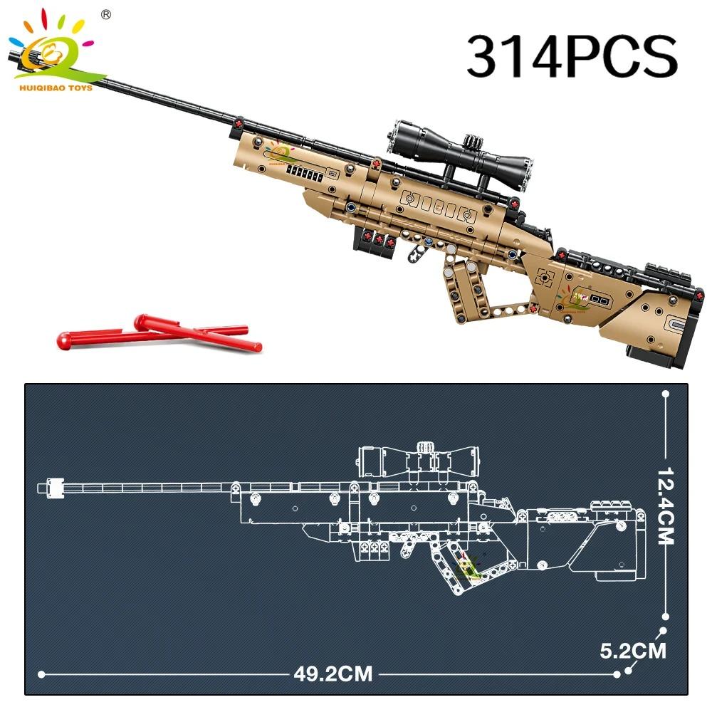 

HUIQIBAO 98K AK47 Модель штурмової гвинтівки Конструктор Військова Армійська Зброя Пістолет Будівельний Блок Імітація Зброї Цегляна Іграшка для дитини