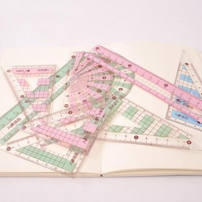 8-teiliges Mathe-Geometrie-Set für Studenten, inklusive Lineal, Winkelmesser, Zirkel, Bleistift, Radiergummi