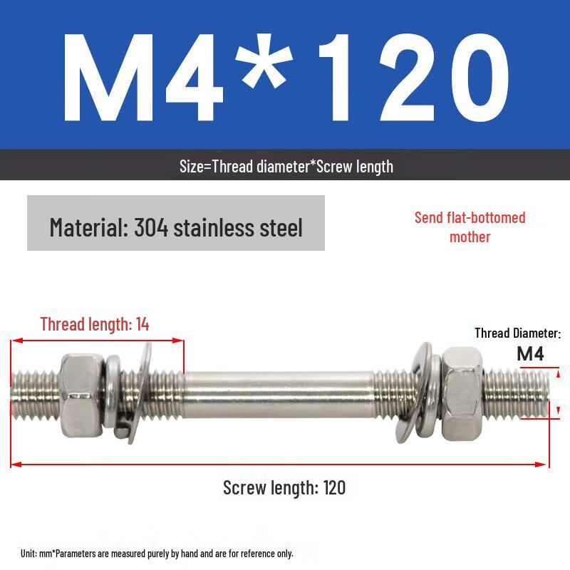 304 Stainless Steel Double-Ended Screw and Nut Set